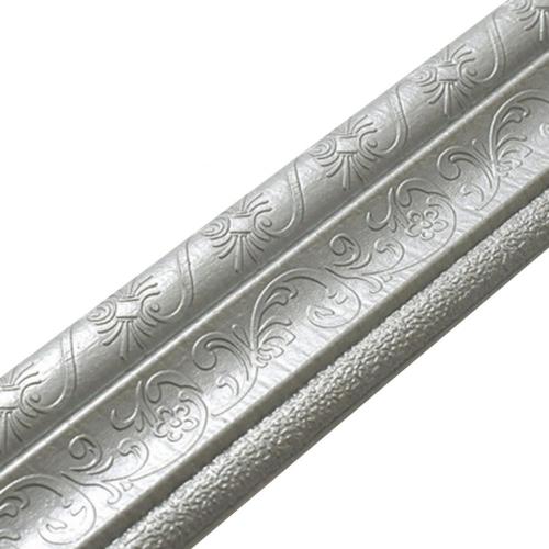 2.3m Home 3D Self-adhesive Decorative Wall Molding Skirting Line Mural Border Sticker Window Frame Ceiling Edge Stickers: Silver Grey