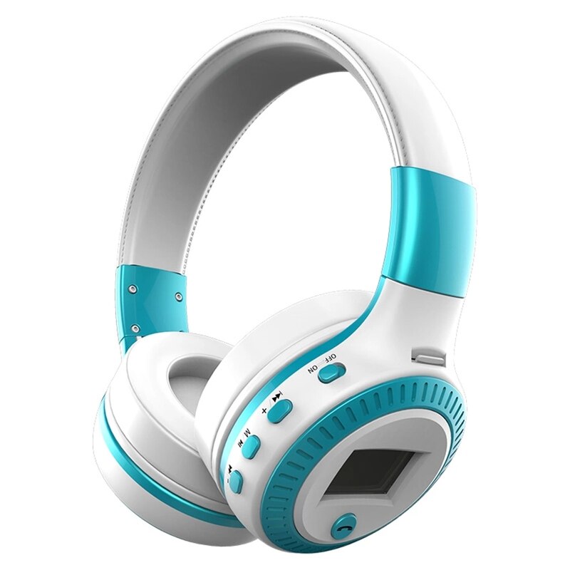 UNITOP zélot B19 Bluetooth casque sans fil stéréo écouteurs musique casque TF /Support carte SD avec micro pour Xiaomi Sumsamg: White(Blue)