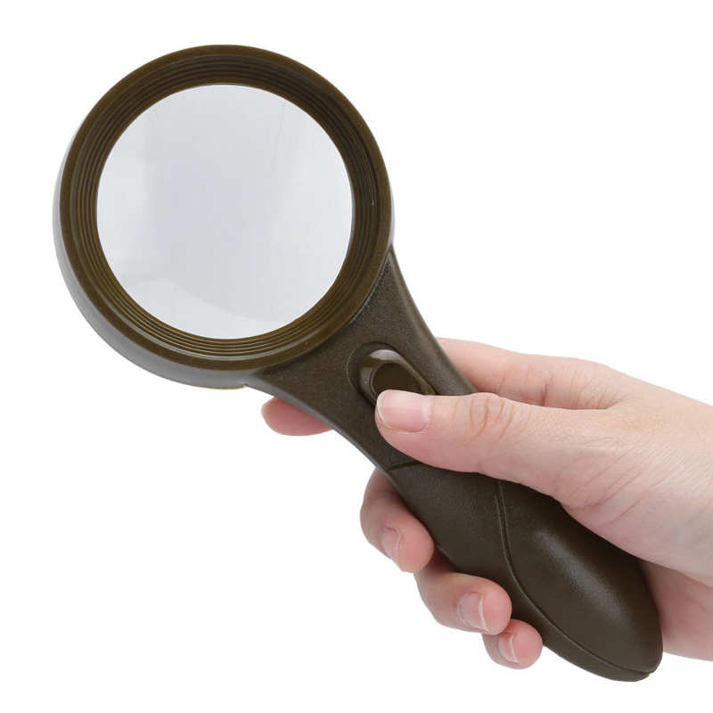 Washable for Elderly Disabled 5X Handheld Magnifying Glass Portable Reading 6 LED Magnifier with Non‑Slip Handle Adult