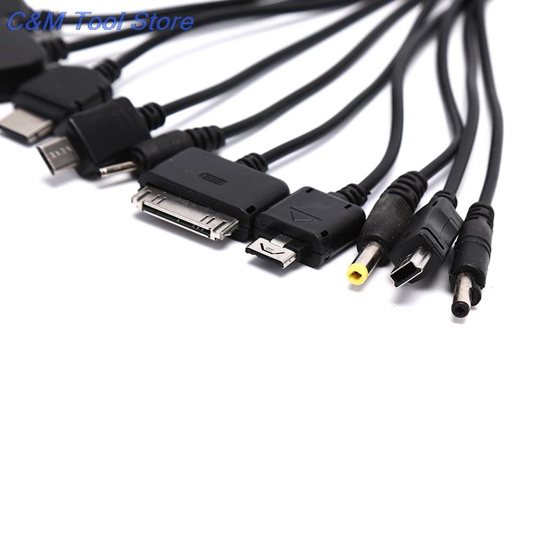 Multi Pin Cable Charger USB Adapter Cable Data Wire Cord 10 in 1 Multifunction USB Data Transfer Cable Universal