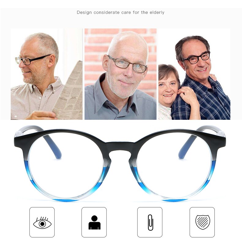 Zilead cadre rond Anti-bleu lunettes printemps oeil jambe léger et confortable Portable protéger vos yeux lunettes de lecture