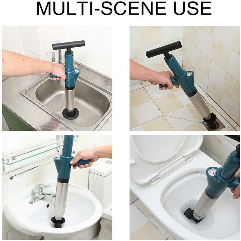 Outil de déblocage de tuyau de nettoyage de cuvette de toilette à haute pression de dragage d&#39;égout pour le piston de tuyau et les éviers de toilettes de bain à ventouse
