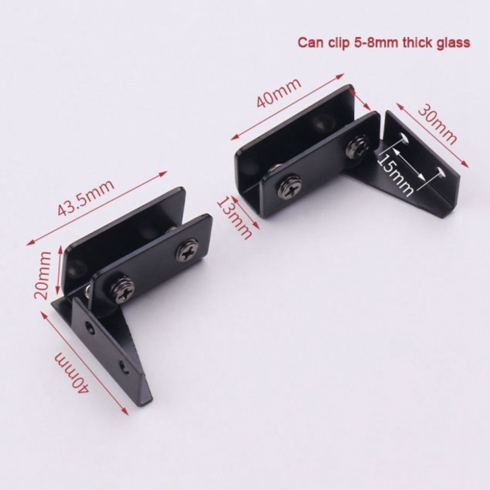 Bisagra de puerta de vidrio sin perforar, 2 piezas, para vitrina, armario de vidrio, montaje lateral, herrajes para muebles de acero inoxidable