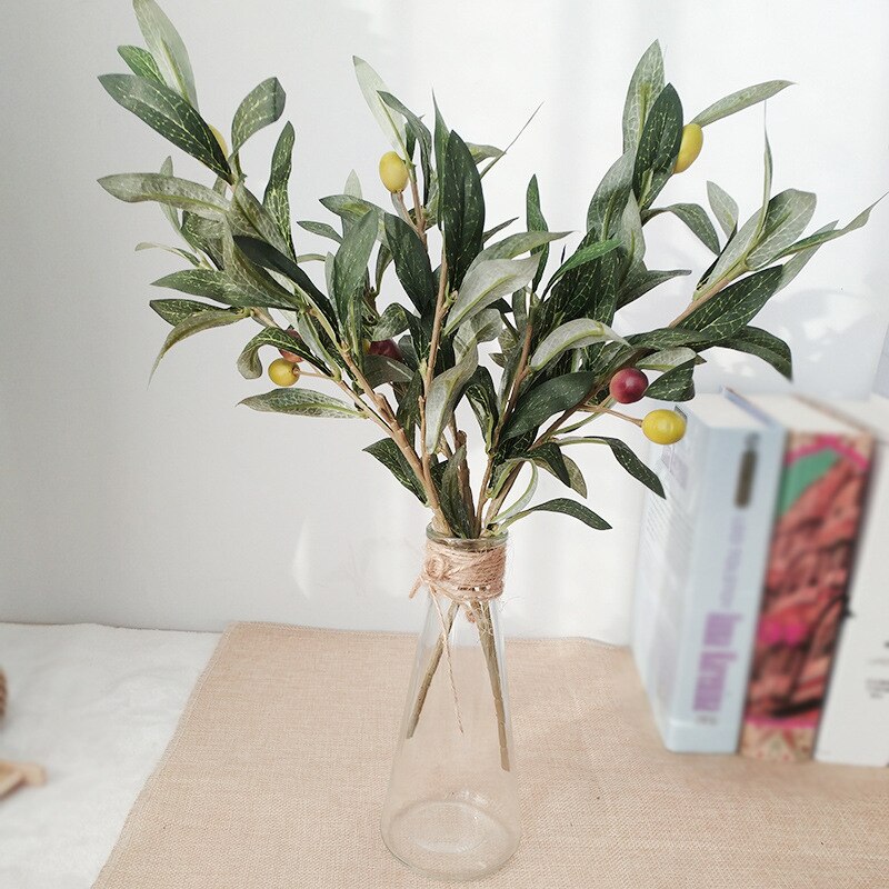 36cm artificial plants Olive Tree Branches leaf with olive fruit leaves for home decoration accessories