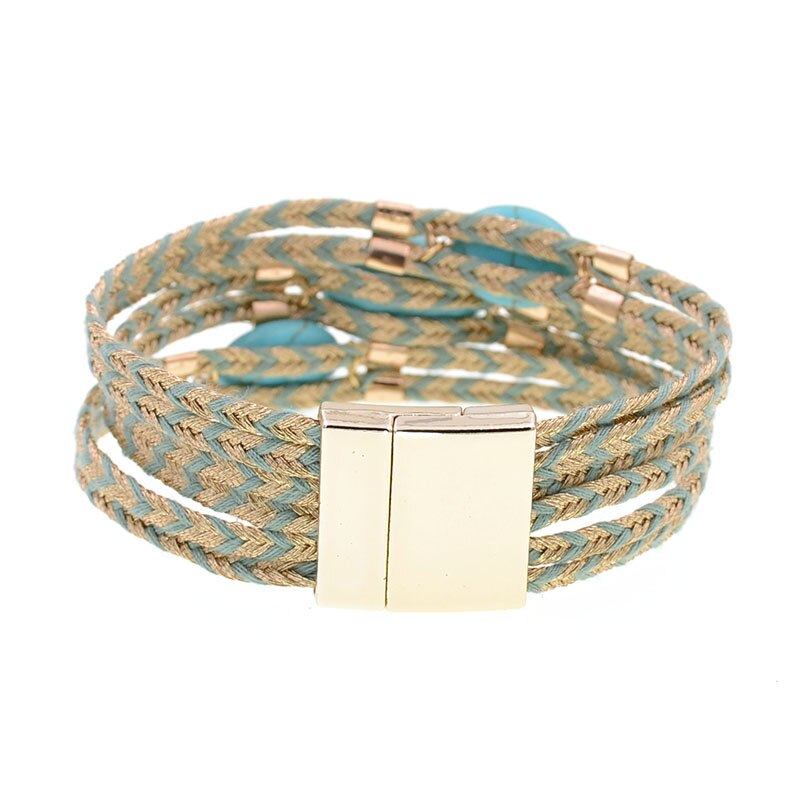 WELLMORE-bracelets pour femmes, breloques en coton bohémien, pierre naturelle, bijoux à la , bracelets pour femme, , directe