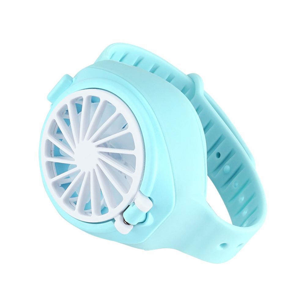 Usb-mute kleine ventilator draagbare horlogeventilator luchtzuivering draagbare handheld opvouwbare mini-ventilator opladen usb-ventilator voor kinderen: Blauw