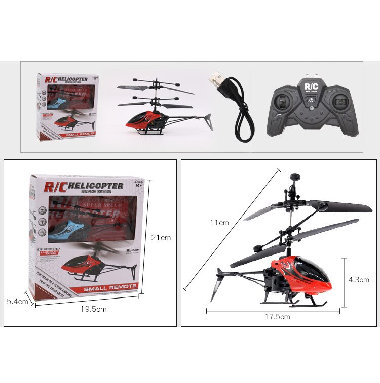 2.4G Remote Control Helicopter Two Way Remote Control Flying Fish With Gyroscope Light Model Aircraft For Kids Year