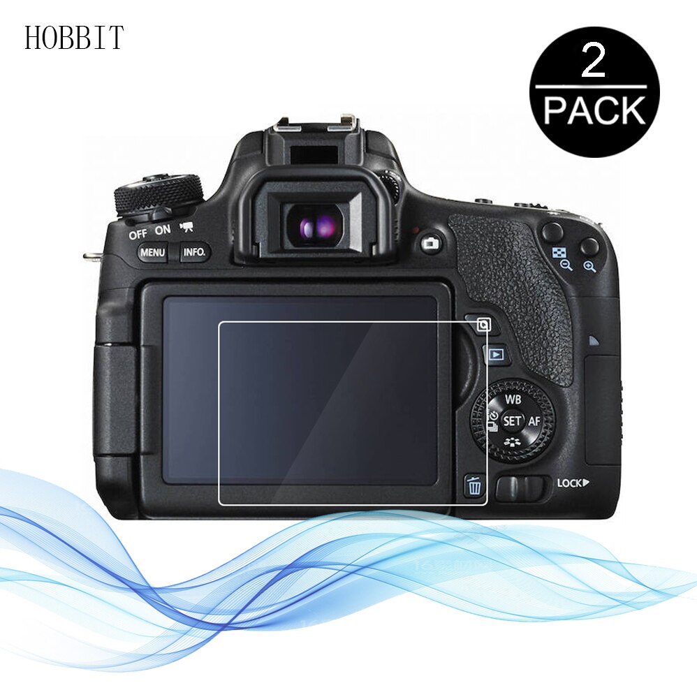 2 uds para Canon rebelde T3i T4i T5i T6i T6s T7i T5 T6 T7 SL2 SL1 EOS Kiss X6i X7i X8i X90 X80 X70 cámara de protección de vidrio templado