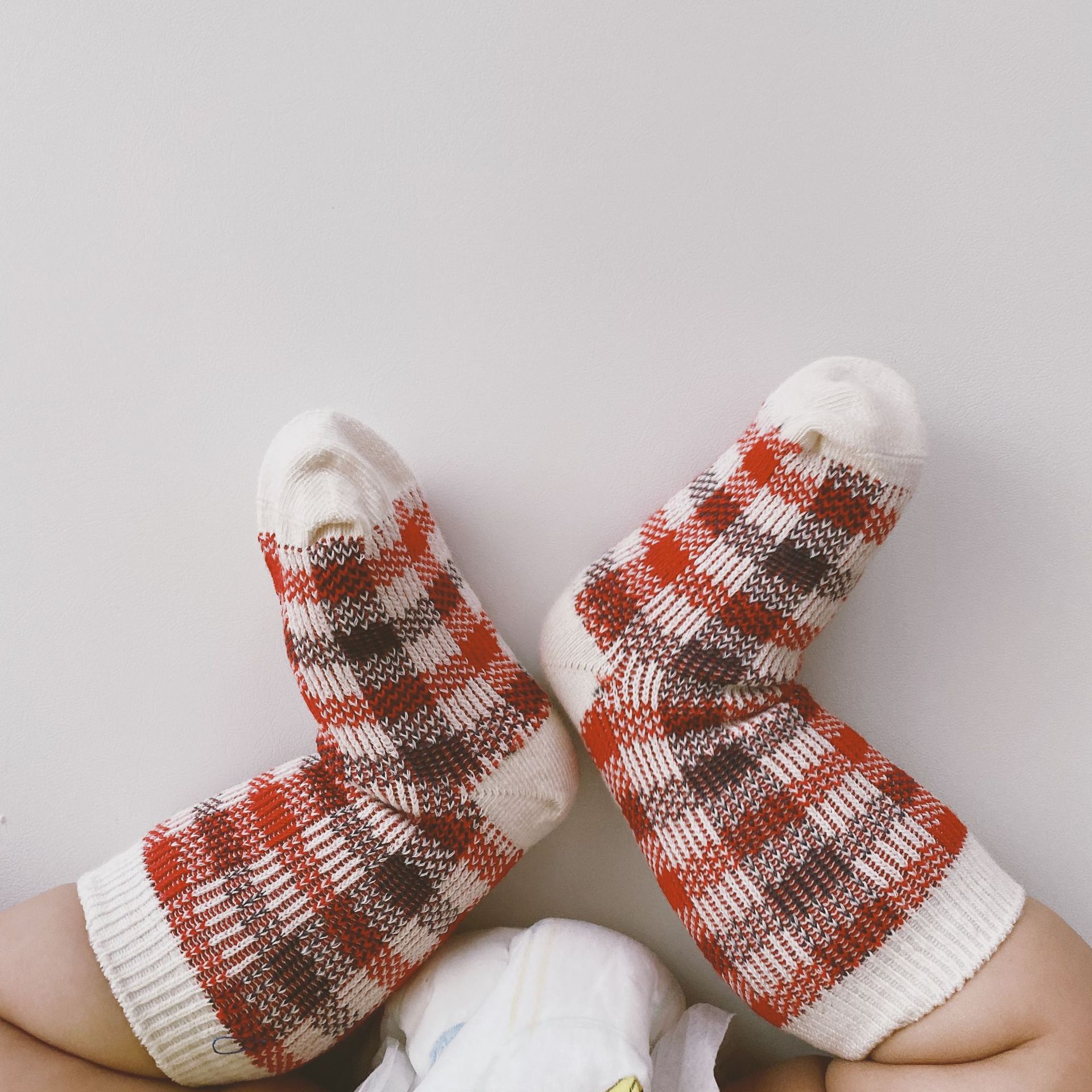 3 unids/lote medias de tubo de algodón a cuadros para invierno y otoño estilo británico para niños y niñas