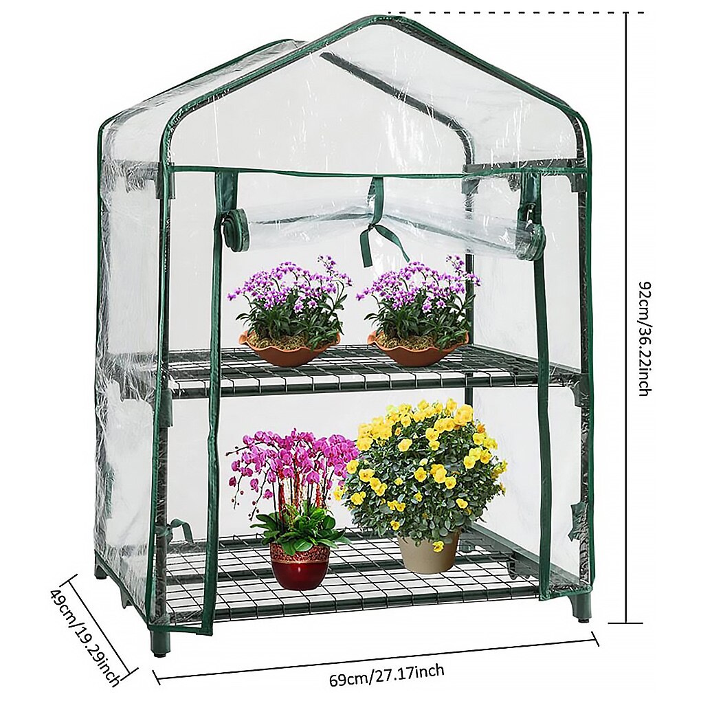 Greenhouse Outdoor Grow Tent Plastic Garden Green House Windows Openeing for Farm Garden Grow Bag Grow House: 2-tier
