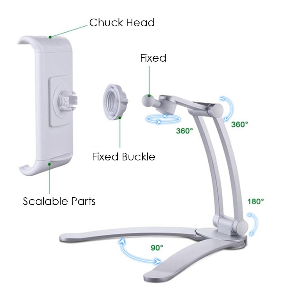 2 In 1 Supporti Tablet di Attaccatura di Parete Del Desktop Multi-funzione di staffa In Lega di Alluminio 3M Tablet Supporto Marsgine