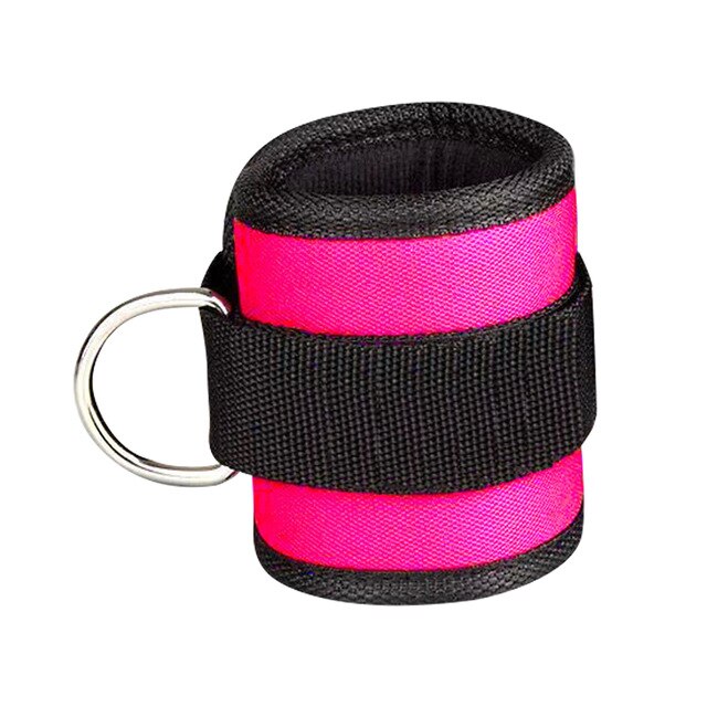 Correa de tobillo d-ring con puños duraderos accesorios de banda de resistencia para abdominales, piernas y glúteos ejercicio gimnasio en casa equipo de Fitness peso: Rojo rosado