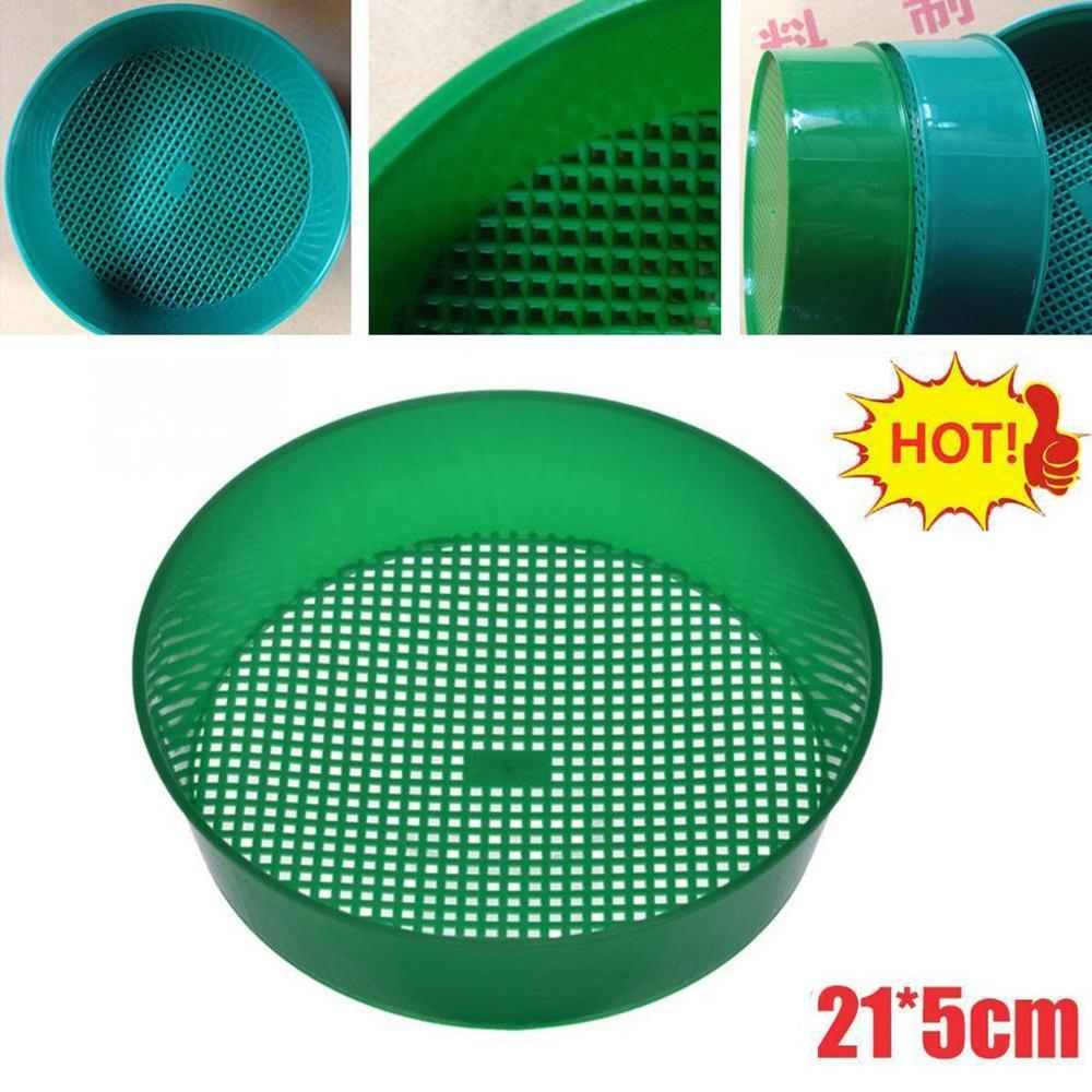Plastic Garden Sieve Riddle Green For Compost Soil Stone Mesh Soils Sieve Filtration Large Stones+Twig From Soil Garden Tool Q40
