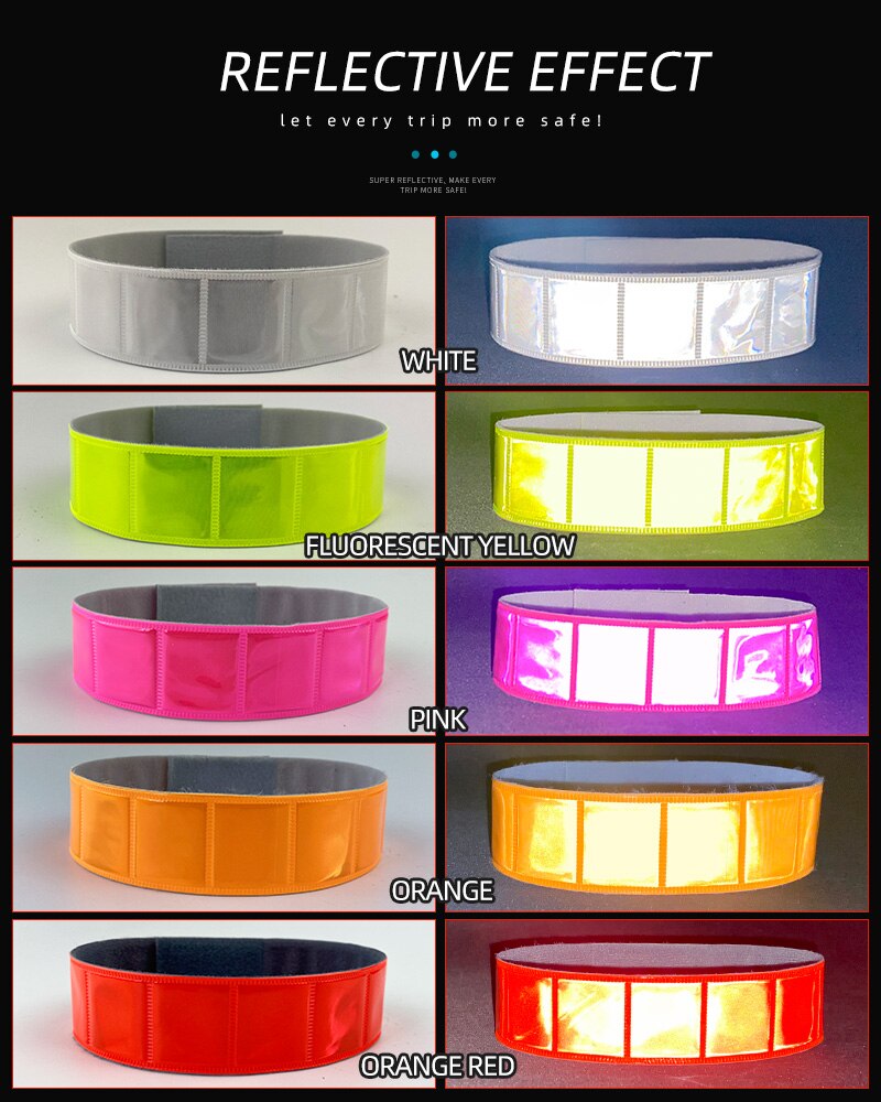 38cm miękkie bransoletki z pcv odblaskowe opaski na rękę opaska na kostkę paski na nogi odblaskowe taśmój na noc bezpieczeństwo ruchu