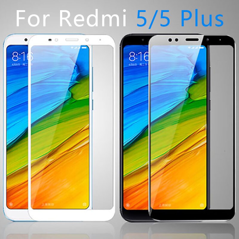 Case On Ksiomi Redmi 5 Plus Tempered Glass For Xiaomi Redme Remi hyomi Redmi5 5plus Screen Protector Protective Film Full Cover