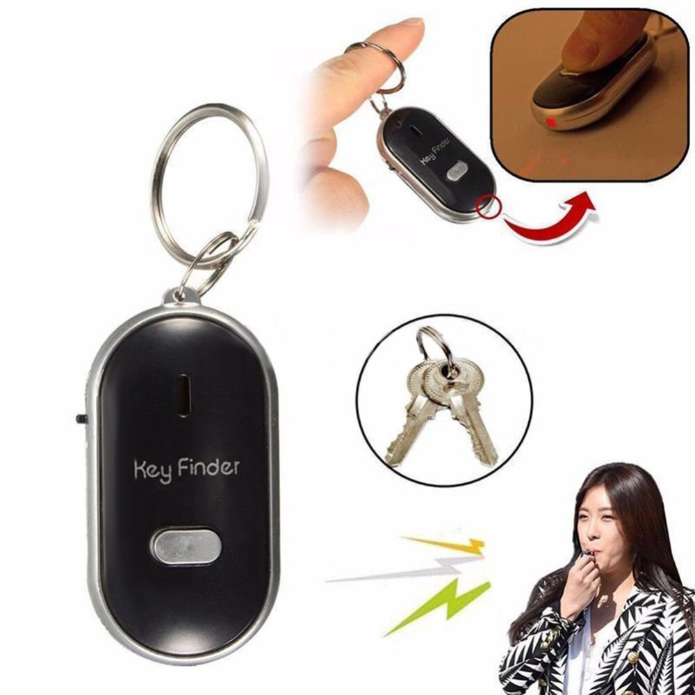 Buyincoins Colorful LED Key Finder Locator Find Lost Keys Flashing Alarming Whistle Beep Sound Control #244273