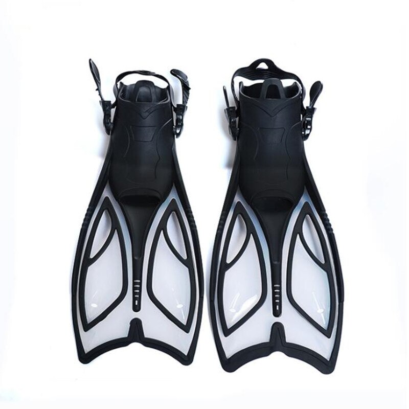 Duiken Vinnen Volwassen Snorkelen Silicone Korte Vinnen Verstelbare Zwemmen Flippers: Black / EU 44-48