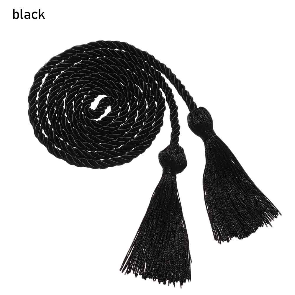 cordon de remise de diplôme pour honneur, cordon de gland en Polyester, cordon de cordon pour robe d'enterrement de vie de jeune fille, cordon de serrage pour étudiants: black