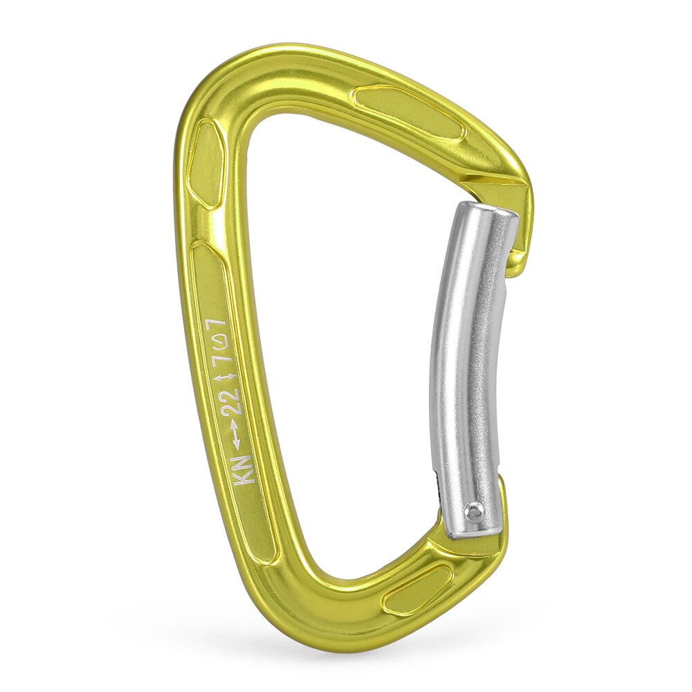 22KN / 24KN Straight Gate Carabiner Non-locking Gate Carabiner Climbing Canyoning Backpacking Hammocks Key Nose Carabiner: 12KN yellow