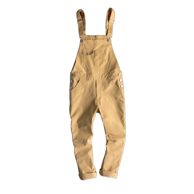 Smekke kjeledress #39 menn blyantbukse oransje ensfarget uformelt koreansk stil mann svarte jumpsuits rompers ankellengde