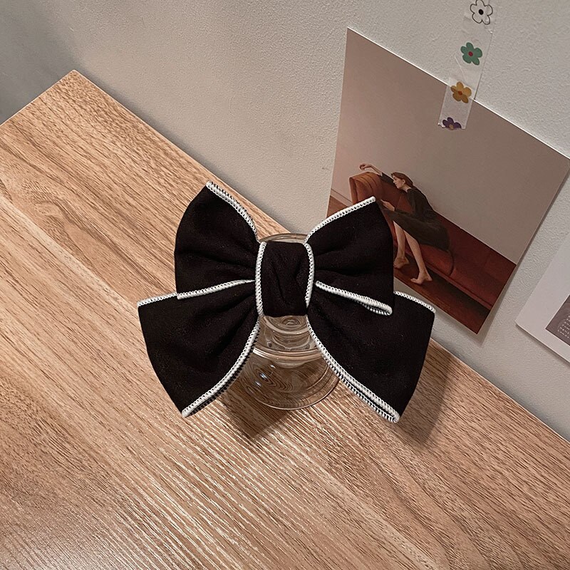 Korean Bogen Haarnadel für Frauen Mädchen Band Haar Clips Bowknot Pferdeschwanz Clip luxulry schmuck Haar Zubehör: black