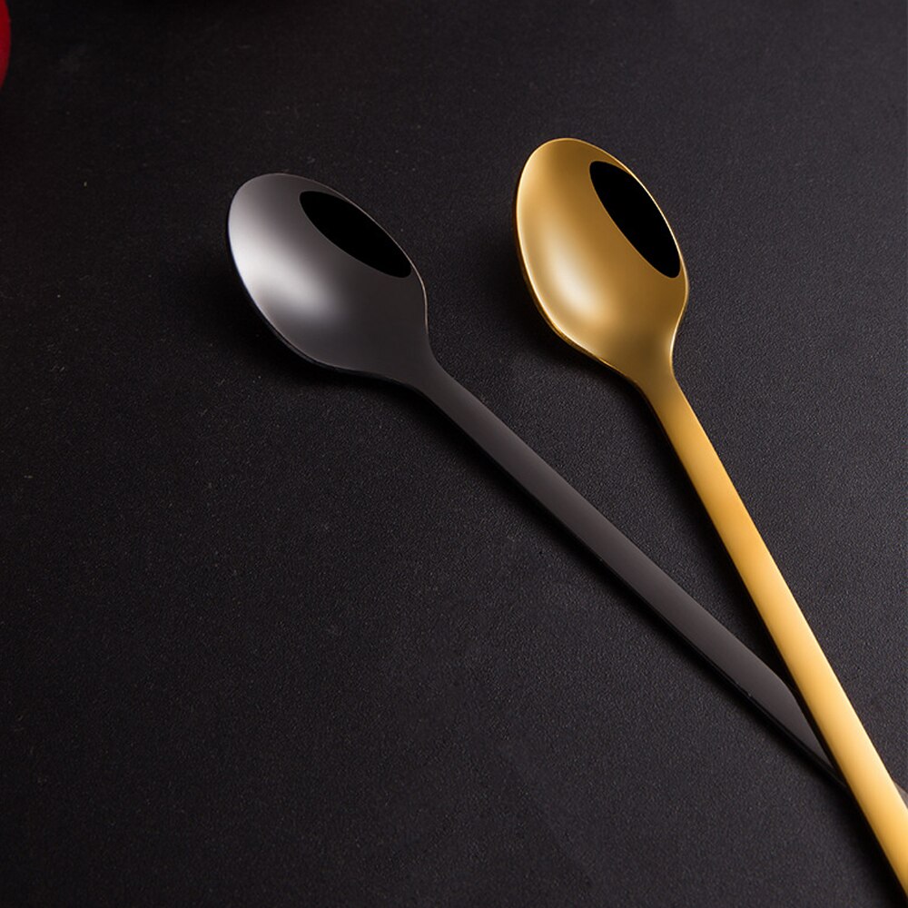 Coffee Spoon Mini 304 Stainless Steel Cartoon Cat Spoon Long Handle Flatware Coffee Drinking Tools Kitchen Gadget