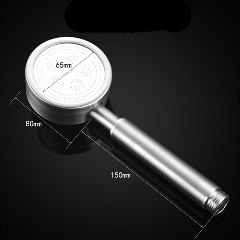 Shower Head Silver brushed Round Single Stainless Steel Pressurized Hand High Pressure Shower Household Bathroom Products