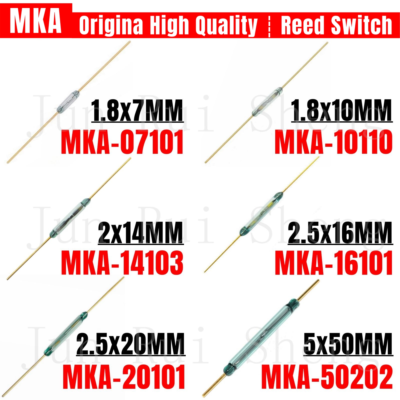 50PCS Reed Switch Magnetic Control Sensor Normally Open 0.3A 0.5A 5A MKA-07101 MKA-10110 MKA-14103 MKA-16101 MKA-20101 MKA-50202