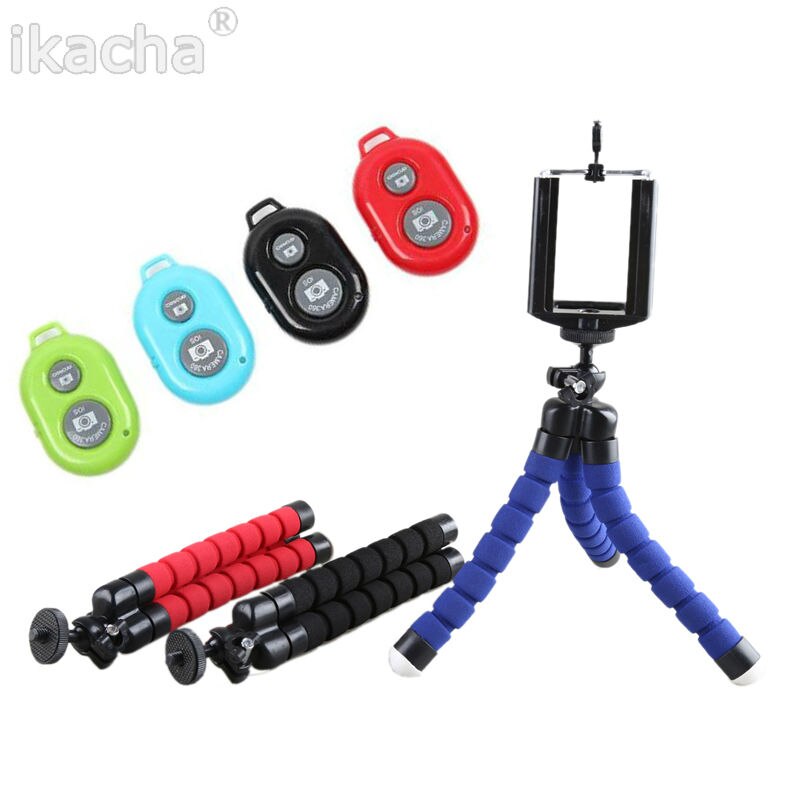 Digitale Camera Mini Flexibele Driepoot Monopod + Telefoon Clip met 1/4 Schroef voor Iphone 6 5 4 4 s Alle Mobiele Telefoon