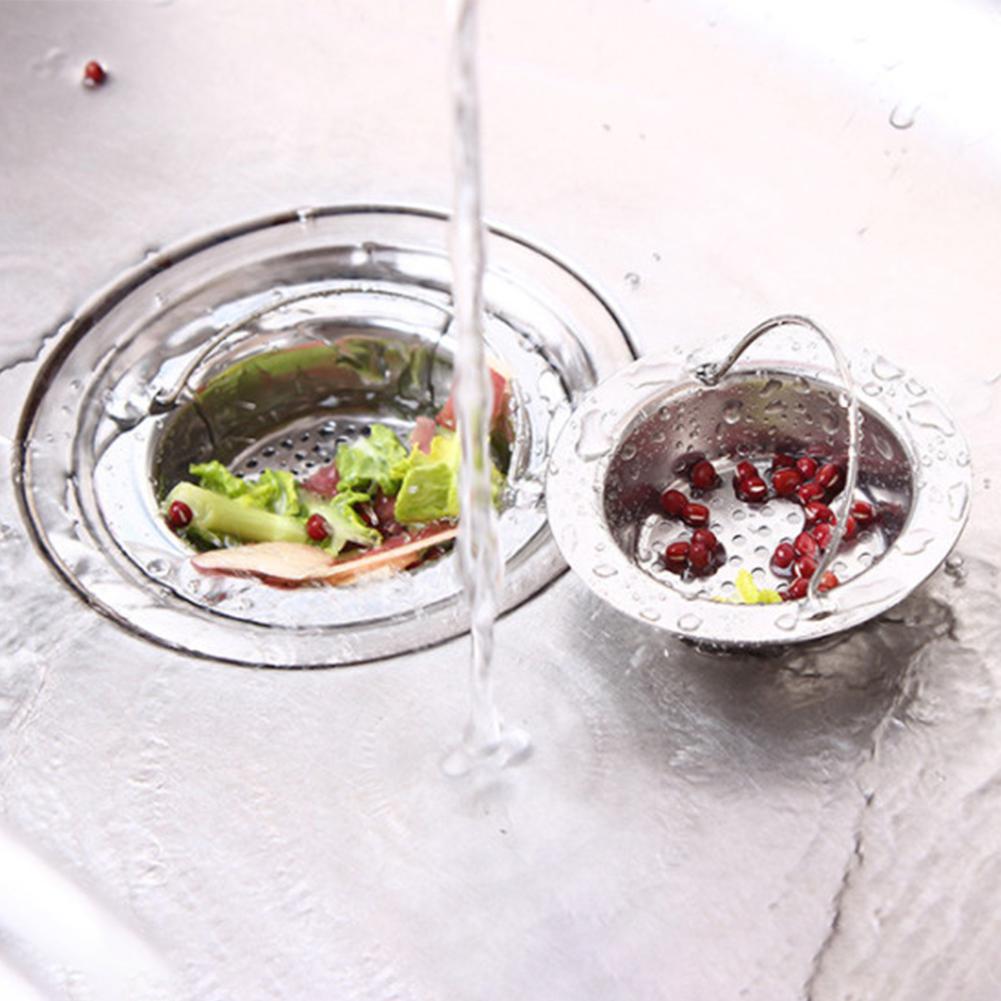 Rustfritt stål kjøkkenvask sil vask kurv sil med håndtak vann skjerm til kjøkkenutstyr avløpsfilter kork