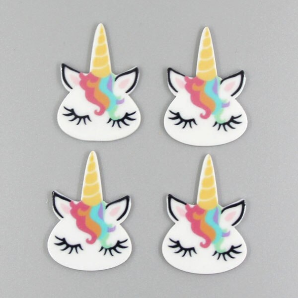 10 st/lot harts hästhuvud cabochons för pilbågar tecknad horned häst harts platt rygg hantverk gör-det-själv-håraccessoarer/kylskåp klistermärke: 6