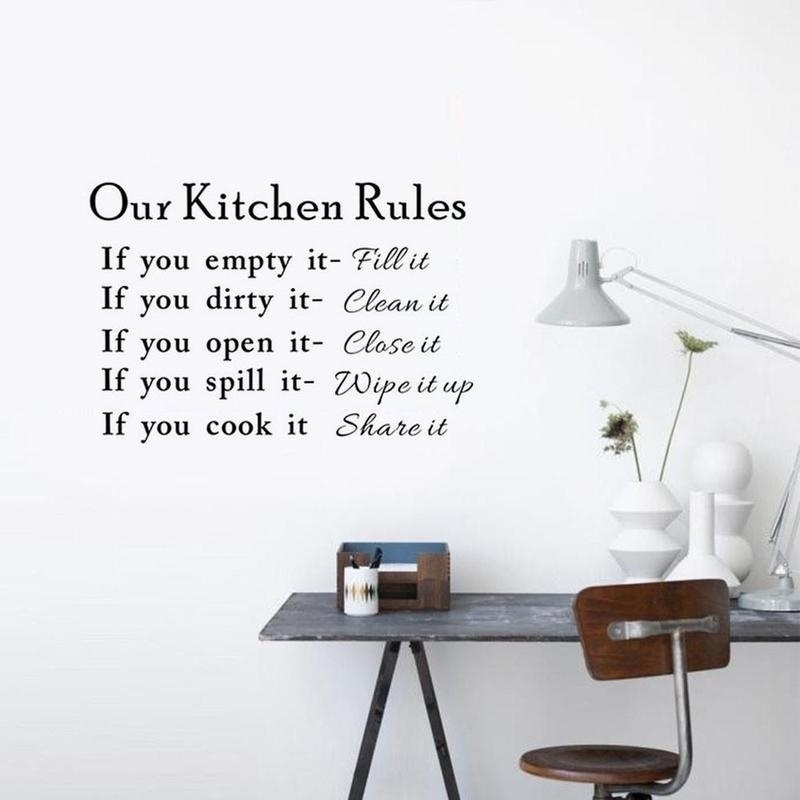 Our Kitchen Rules Cook Words Quote Wall Stickers Art Decals Home Decor Room Decoration Accessories Kitchen Wall Stickers
