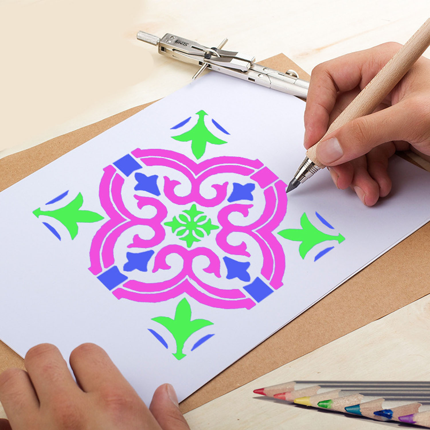9/10 Uds Mandala herramientas de punteado plantillas Plantilla de dibujo conjunto de plantillas para decoración de pared bricolaje pintura dibujo proyectos de arte