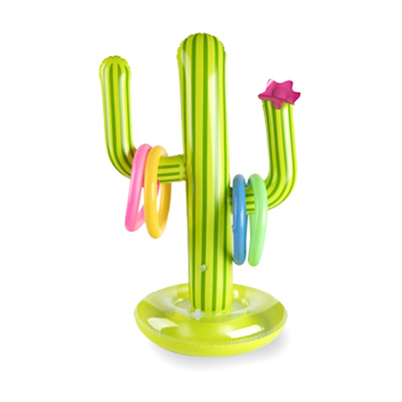 Outdoor Inflatable Cactus Toy Swimming Pool Accessories Throwing Circle Game Set Water Toy Beach Party Children Puzzle Ring