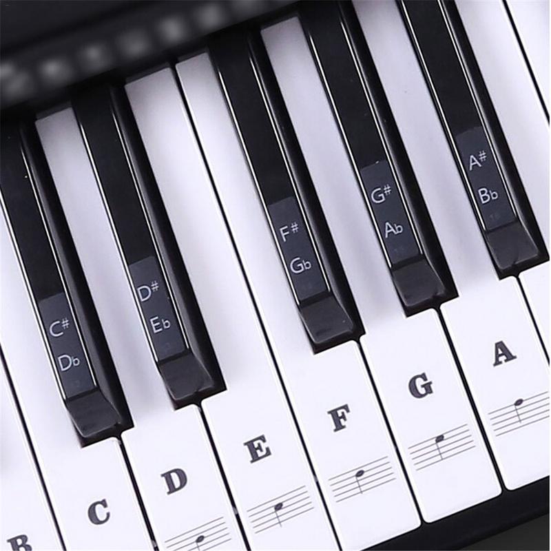 Transparent 54 61 88 Keys Electronic Keyboard Key Sticker Piano Stave Note Sticker for White Keys