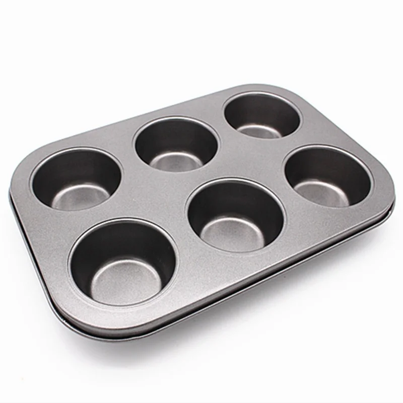 6 koppar fyrkantig muffinsplåt muffinsplåt muffinsplåt muffinsplåt kolstål bakplåt non-stick bakform muffinsform