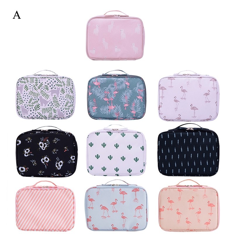 SAFEBET Brand Flamingo Women Cosmetic Bag Organizer Toiletry Kits Necessity Travel Big capacity Waterproof Portable Makeup Bag