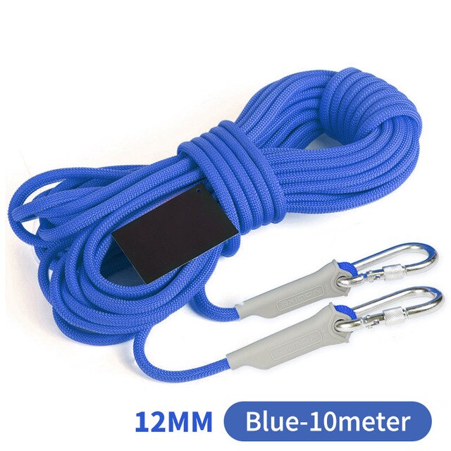 20m Outdoor Klettern Seil 12mm Hohe Festigkeit Klettern Sicherheit Seil Camping Wandern Notfall Überleben Kit: 12mm-10meter-Blue