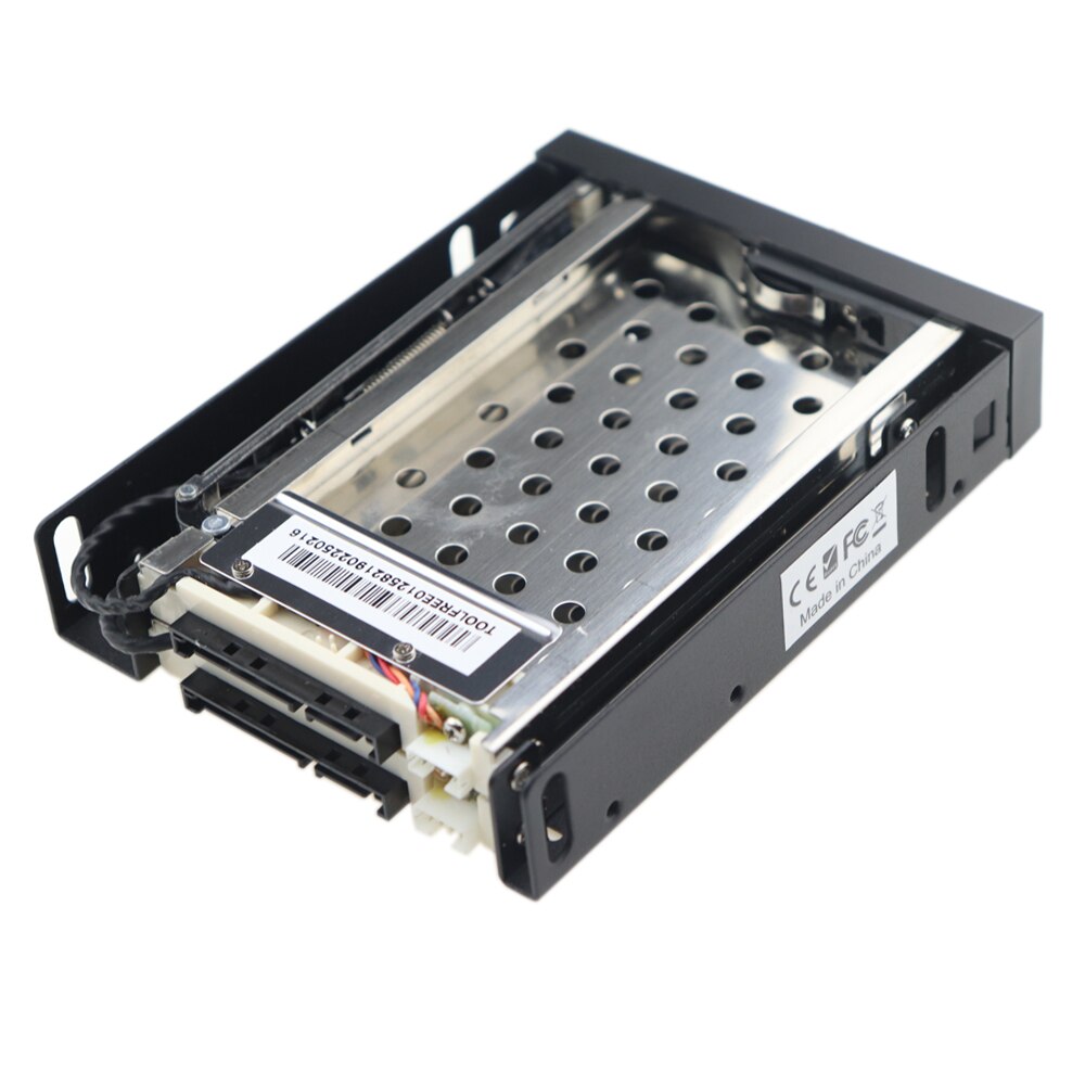 Fuld metal 2 bay 2.5 tommer sata hdd ssd mobil rack kabinet med strømdatakabler til 3.5 " floppy drive bay swap