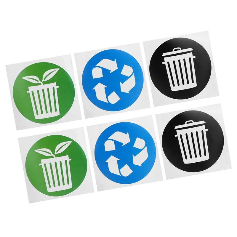 Workplaces Dustbin Sticker PVC Stickers Circular Garbage Collection Recycle Decal Trash Sticker Indoor for Outdoor