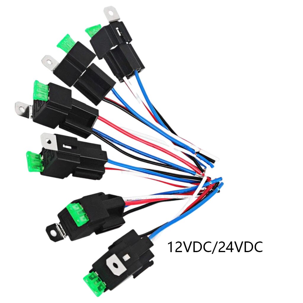 6Packs 5 Pin Fuse Relay Switch Harness Set 14AWG 30A Wire Kit