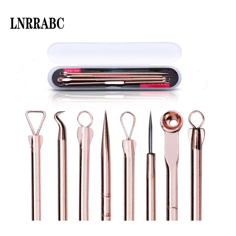 LNRRABC Rotgold Farbe unisex Tragbare Mitesser Entfernen Pickel Nadel Akne Nadel Hautpflege Werkzeuge
