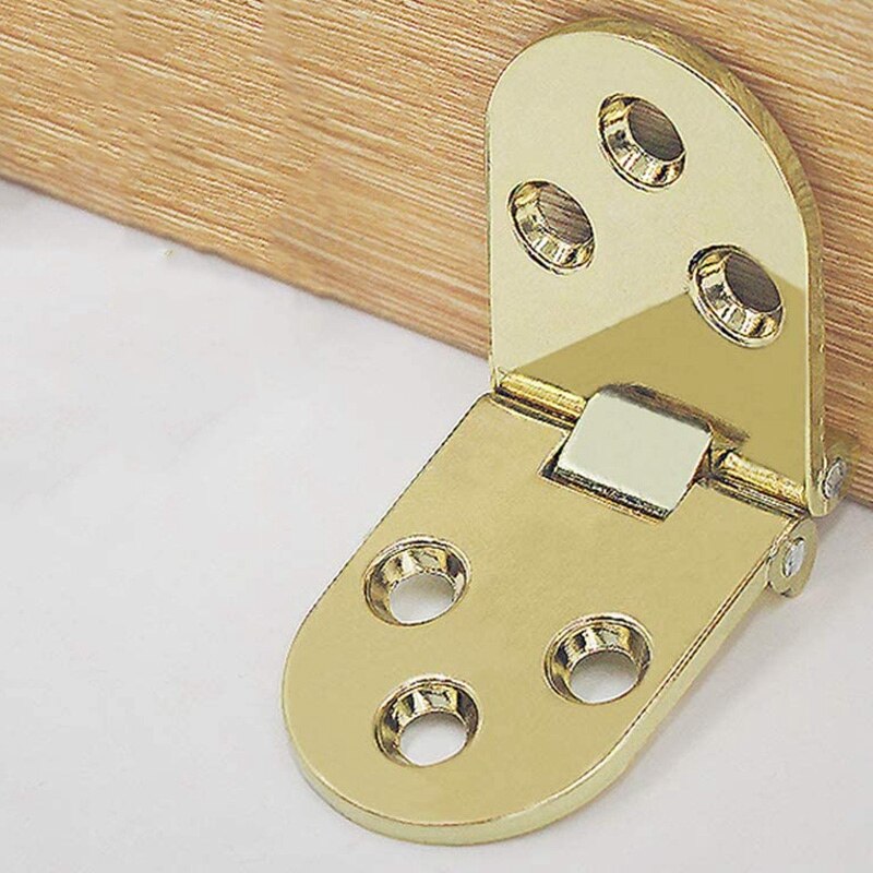 4Pcs Pure Copper Half-Circle Folding Hinge Thickened Table Top Hinge 180 Degree Flap Hinge Including Screws