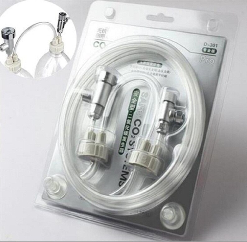 Fish Tank DIY CO2 Generator System Kit Live Plant Tank Air Flow Pressure Adjustment Diffuser Tube Check Needle Valve Guage Set: CO2 Generator