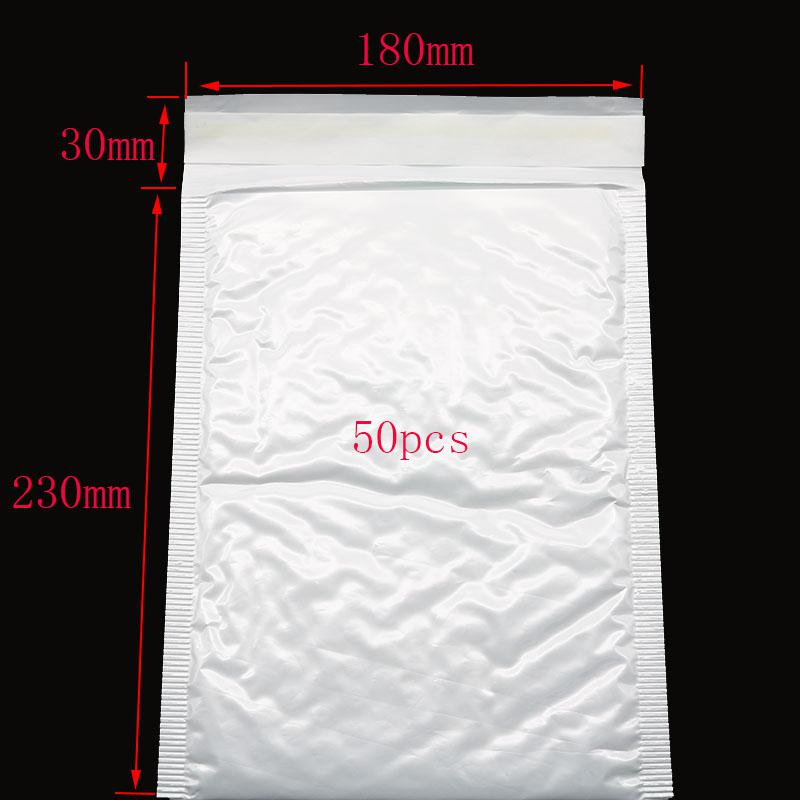 50 Stuks Van Verschillende Specificaties Witte Zak Schuim Envelop Foam Folie Kantoor Verpakking Envelop Trillingen Tas Bubble Mailer: 18x23cm      50pcs