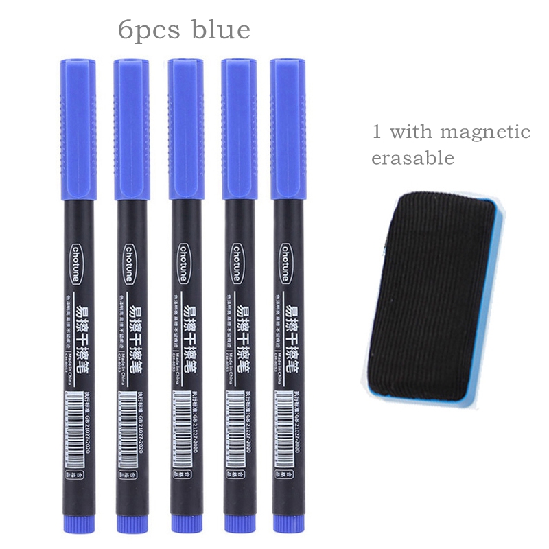 Haile 8pcs Erasable Whiteboard Pen 0.5mm Fine Point Black/Blue/Red Ink Blackboard Marker School Office Art Writing Stationery: green