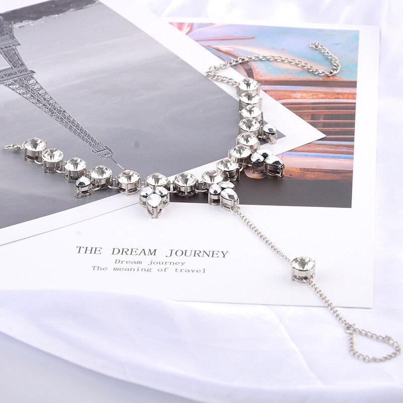 1Pcs Bohemian Crystal Water Anklet Barefoot Sandal Foot Chain Toe Ring Beach Ankle Jewelry For Women