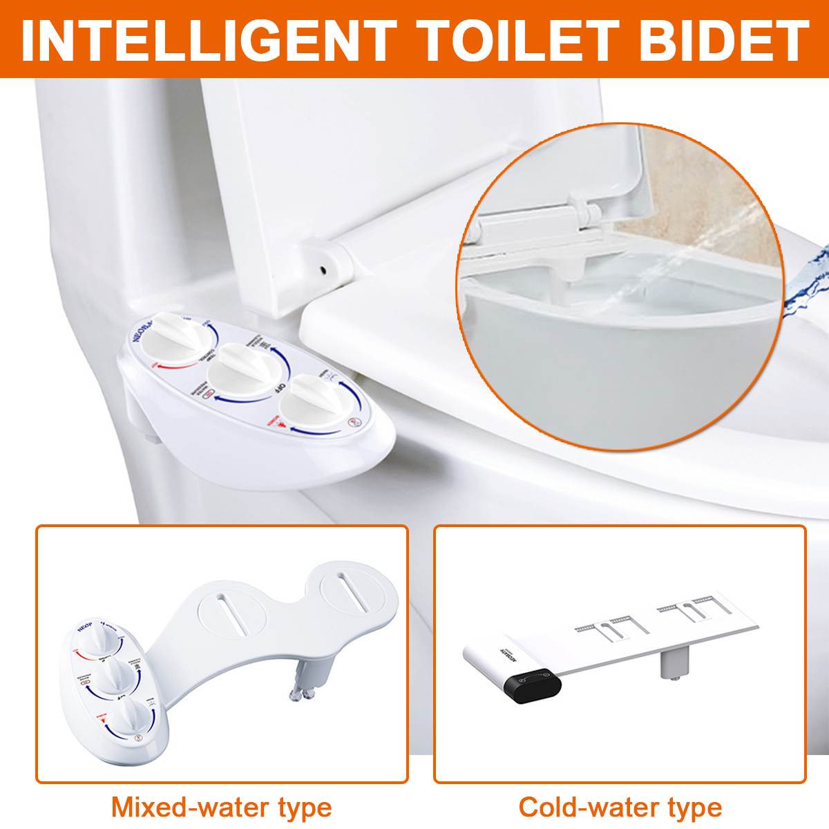 Niet-Elektrische Koud Spuiten Bidet Zelfreinigende Nozzle Verse Water Bidet Sproeier Toilet Seat Attachment Mechanische Douchette wc