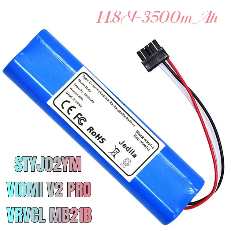 100% . Paquete de batería de litio recargable de 14,8 V 3500 mah 18650, adecuado para Viomi V2 Pro, Vrvcmb21b y Styj02ym...