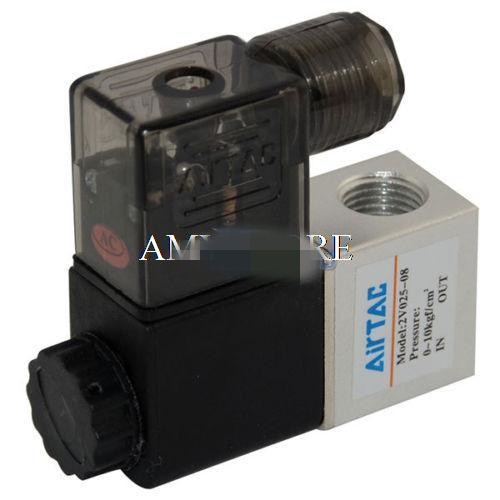 2V025-08 1/4 "BSP DC12V/24 V AC24V/36 V/110 V/220 V/380 V 2way 2 posiciones válvula de solenoide eléctrica neumática agua aire aceite 2V025-06 1/8"